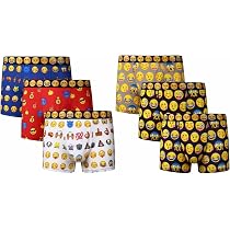 N R TEXTILES Mens EMOJI Boxers Cotton Emotion Smile Face Character